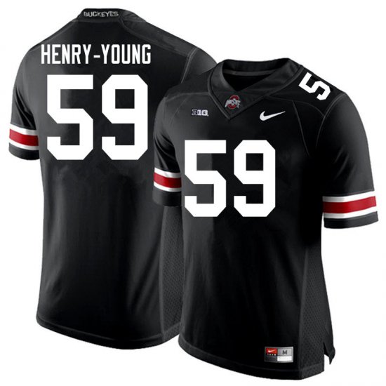 Darrion Henry-Young #59 Ohio State Buckeyes University Embroidery Official Football Jersey -Black Men 45721-562