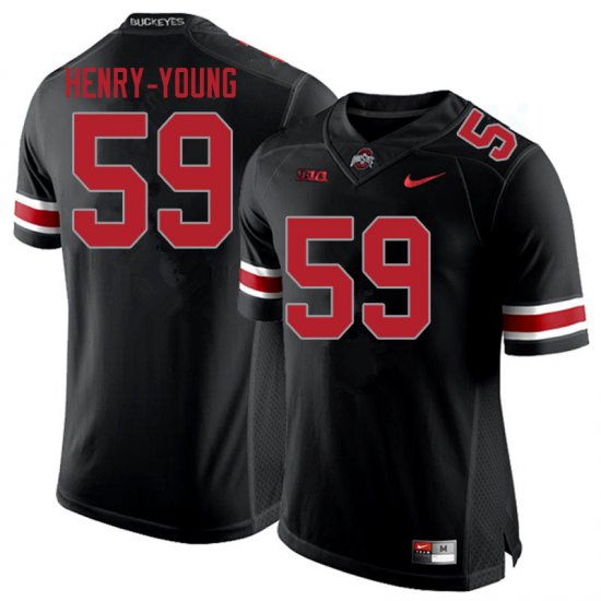 Darrion Henry-Young #59 Ohio State Buckeyes University Embroidery Official Football Jersey -Blackout Men 79589-495