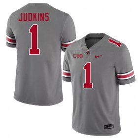 Quinshon Judkins #1 Ohio State Buckeyes Stylish College Football Jersey - Gray Men 80183-574