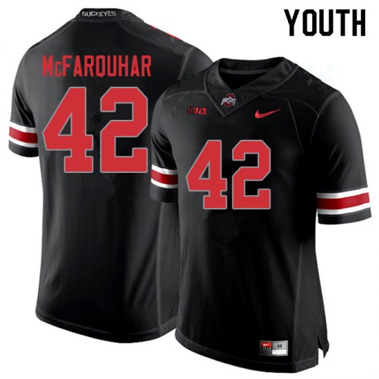 Lloyd McFarquhar #42 Ohio State Buckeyes University Embroidery Official Football Jersey -Blackout Youth 72933-380