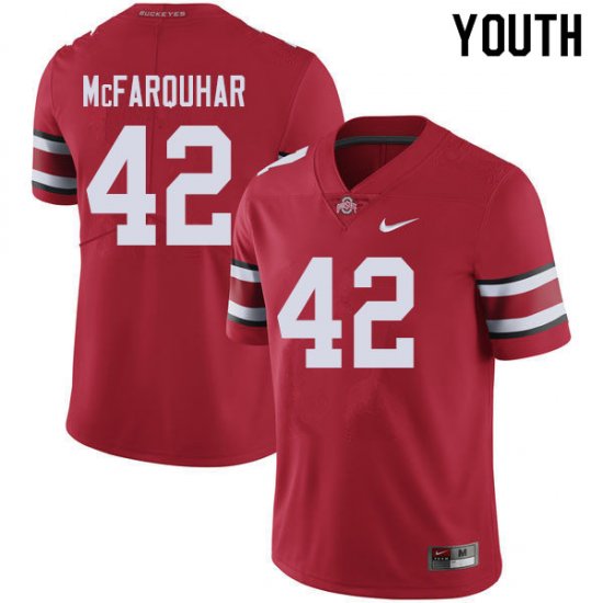 Lloyd McFarquhar #42 Ohio State Buckeyes University Embroidery Official Football Jersey -Red Youth 11691-237