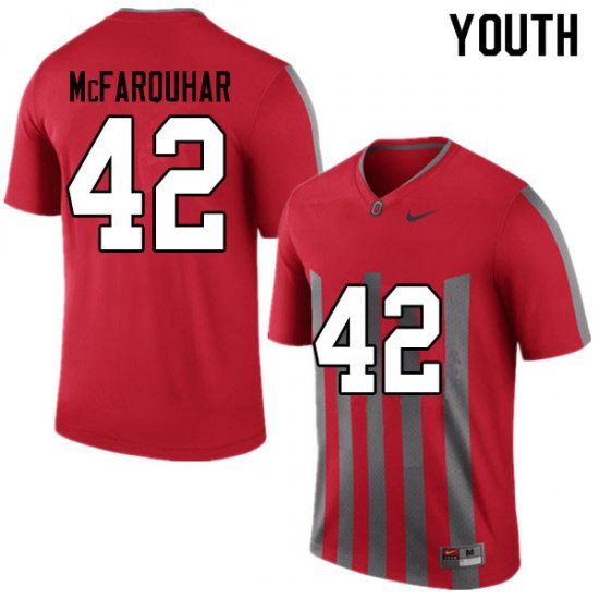 Lloyd McFarquhar #42 Ohio State Buckeyes University Embroidery Official Football Jersey -Throwback Youth 63751-693