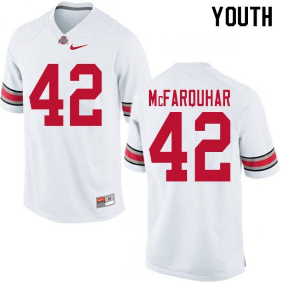 Lloyd McFarquhar #42 Ohio State Buckeyes University Embroidery Official Football Jersey -White Youth 97859-327