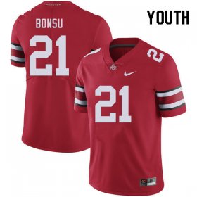 Jayden Bonsu #21 Ohio State Buckeyes Stylish College Football Jersey - Red Youth 80115-404