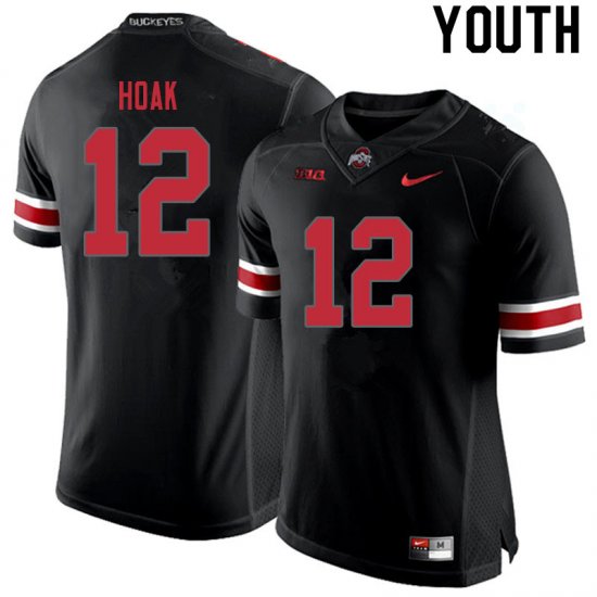 Gunnar Hoak #12 Ohio State Buckeyes University Embroidery Official Football Jersey -Blackout Youth 22031-955