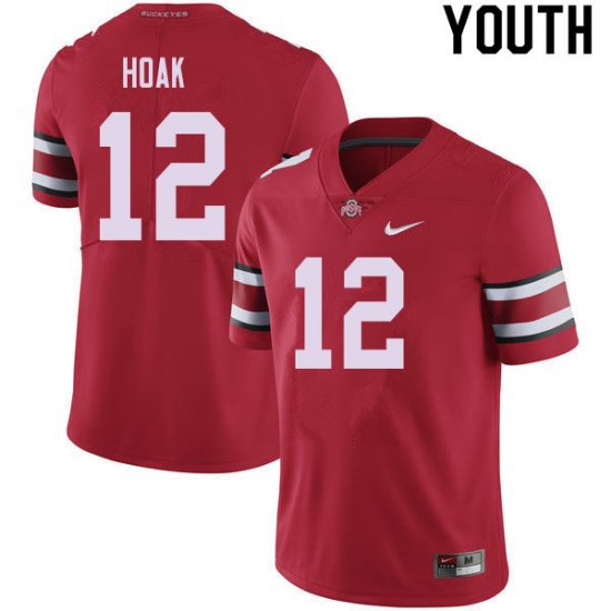 Gunnar Hoak #12 Ohio State Buckeyes University Embroidery Official Football Jersey -Red Youth 38438-965