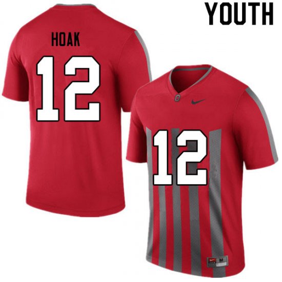 Gunnar Hoak #12 Ohio State Buckeyes University Embroidery Official Football Jersey -Retro Youth 91678-553