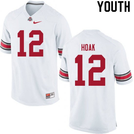 Gunnar Hoak #12 Ohio State Buckeyes University Embroidery Official Football Jersey -White Youth 31552-905