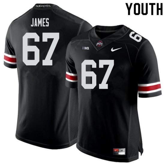 Jakob James #67 Ohio State Buckeyes University Embroidery Official Football Jersey -Black Youth 47518-840