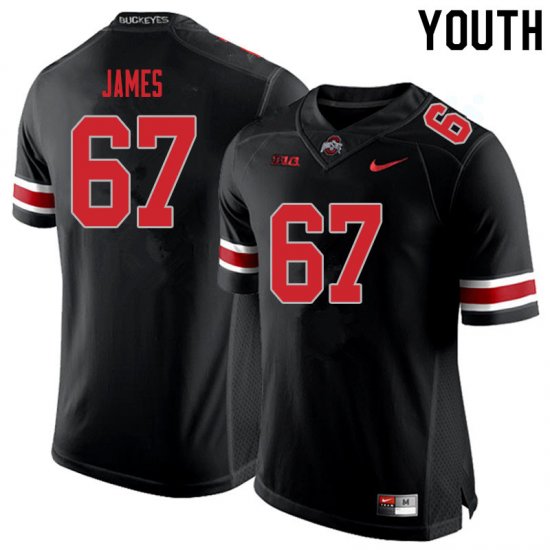 Jakob James #67 Ohio State Buckeyes University Embroidery Official Football Jersey -Blackout Youth 82195-950