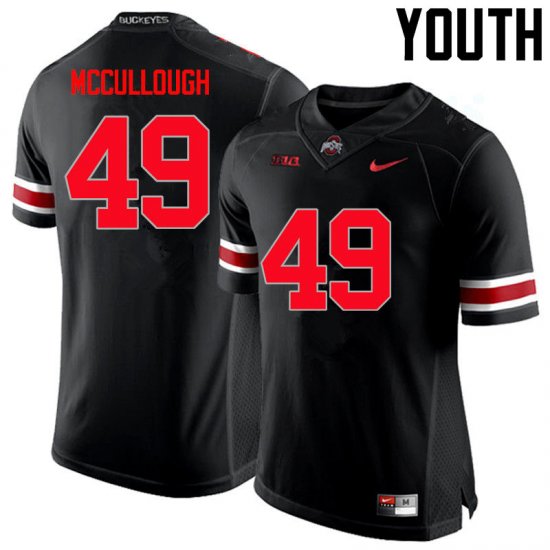 Liam McCullough #49 Ohio State Buckeyes University Embroidery Official Football Jersey -Black Youth 82764-981