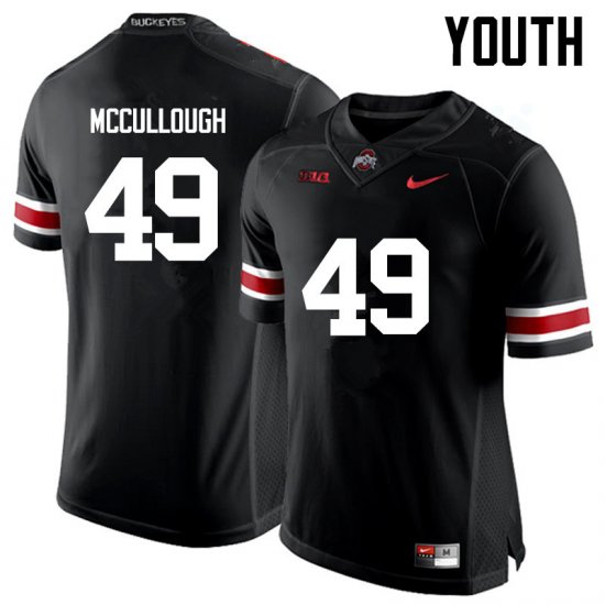 Liam McCullough #49 Ohio State Buckeyes University Embroidery Official Football Jersey -Black Youth 96946-336