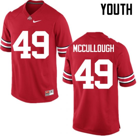 Liam McCullough #49 Ohio State Buckeyes University Embroidery Official Football Jersey -Red Youth 29972-360